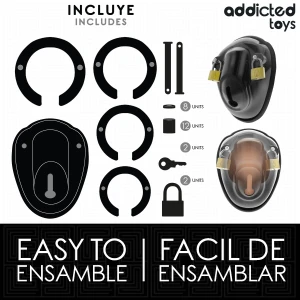 ADDICTED TOYS LOCKED - KEYLESS RESTRAINT PENIS CAGE 11.5 CM